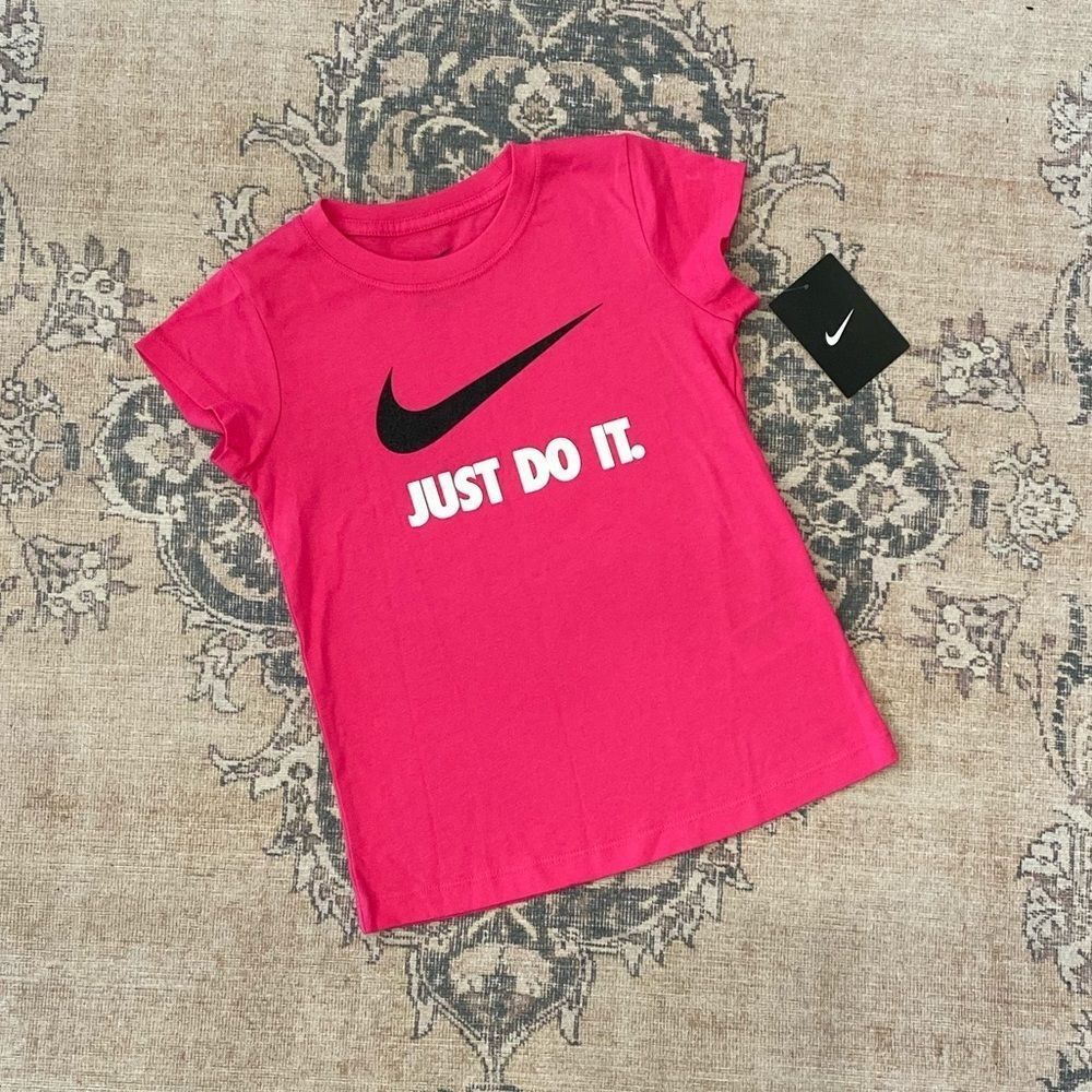 Nike pink Just Do It tee, 6x, NWT